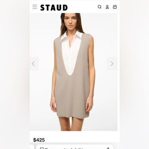 NWT STAUD Mini Leslie Dress Cashmere Camel Sleeveless Dress